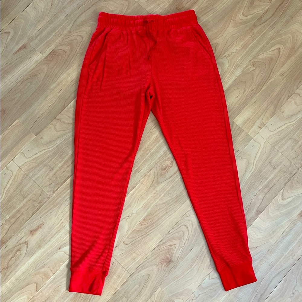 Zyia Red Don’t Wake Me Thermal Joggers, worn once